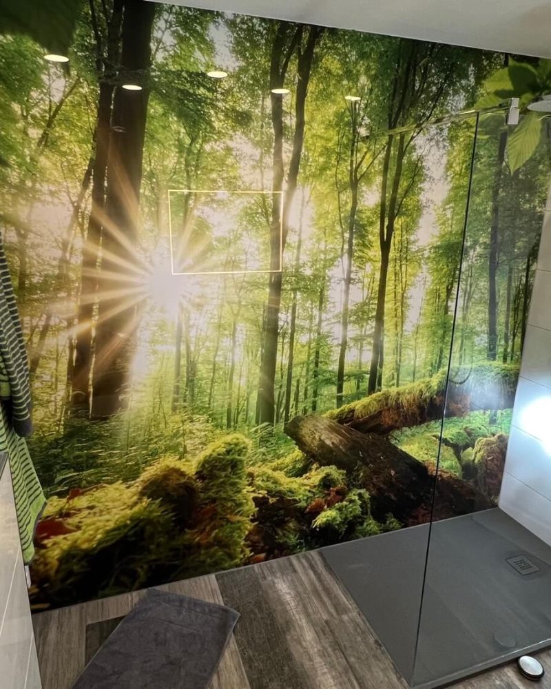 Komplettbadsanierung mit zeitlosem Wandbild im Raum Duisburg 3